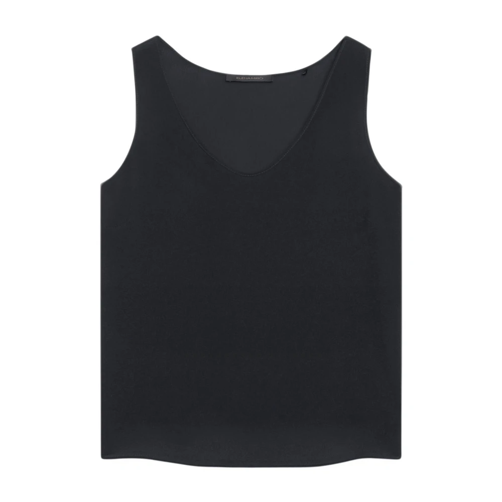 Elena Mirò Elegant Viscose Top Black Dames