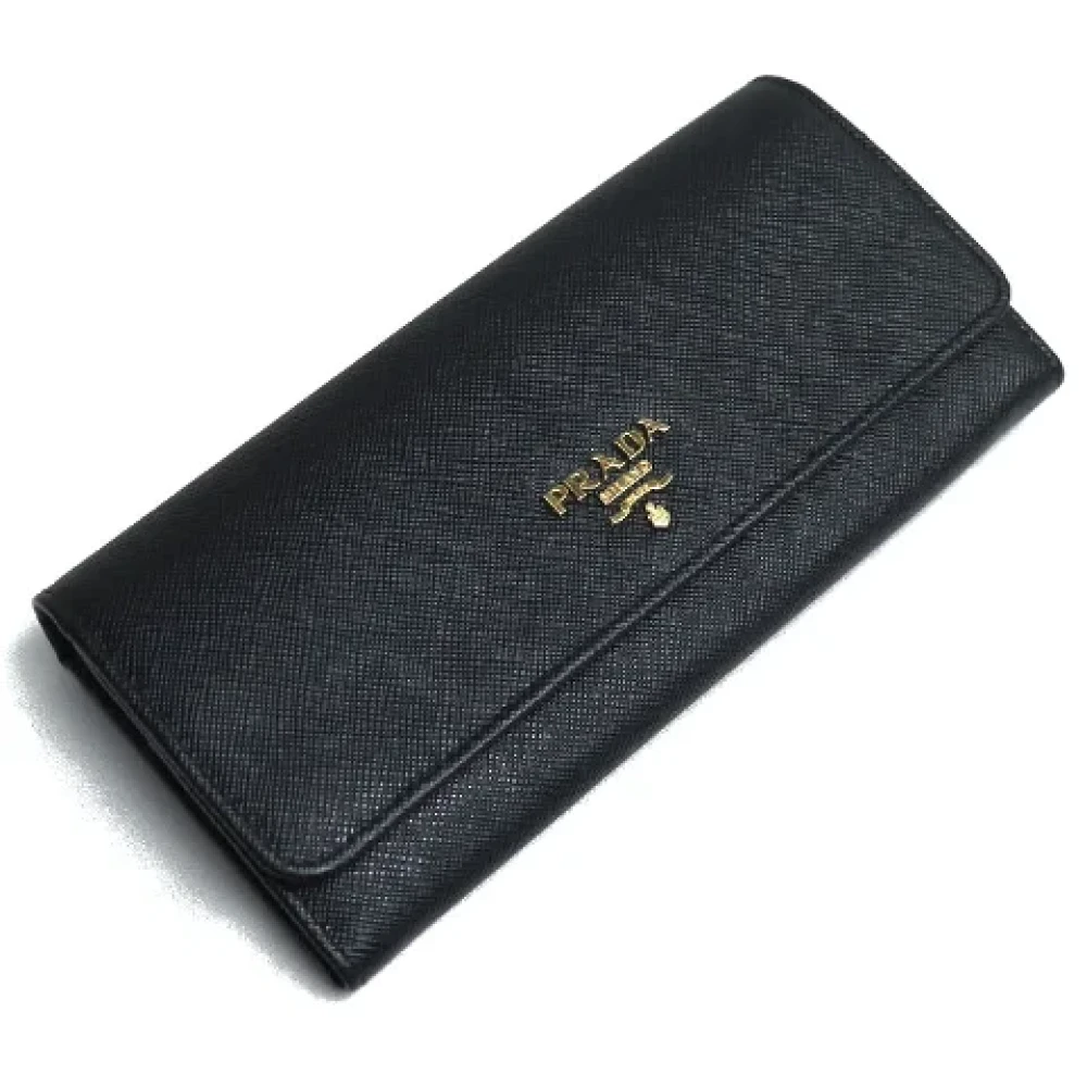 Prada Vintage Pre-owned Leather wallets Black Dames