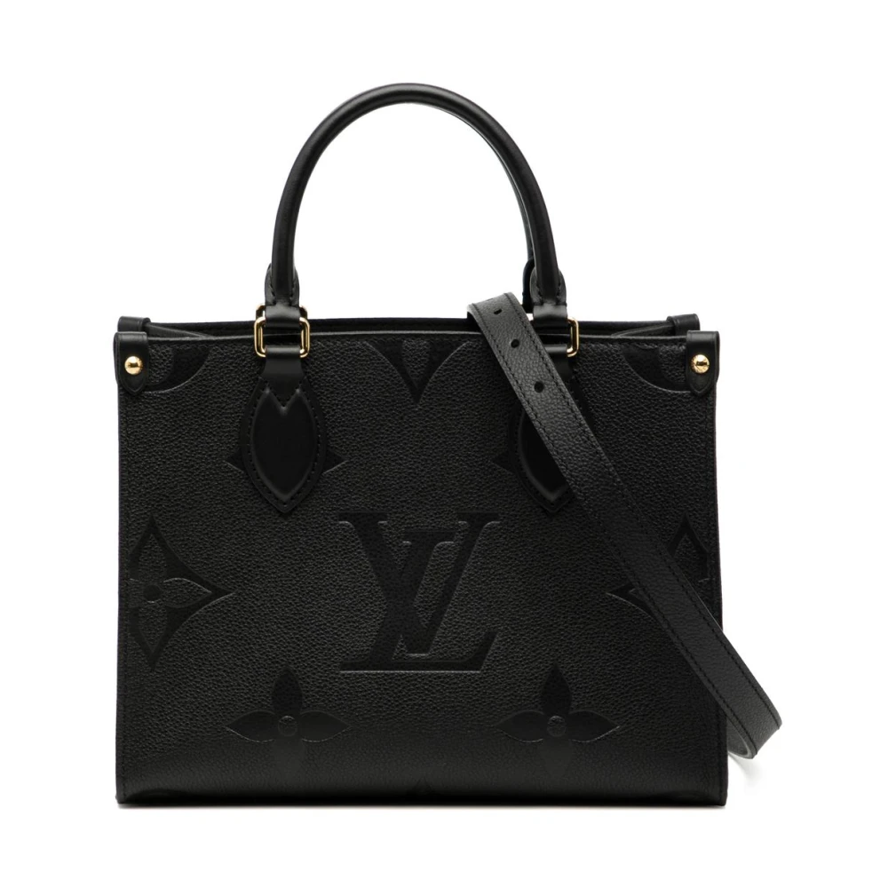 Louis Vuitton Vintage Women's Black Pre-Owned Structured Leather Tote Bag