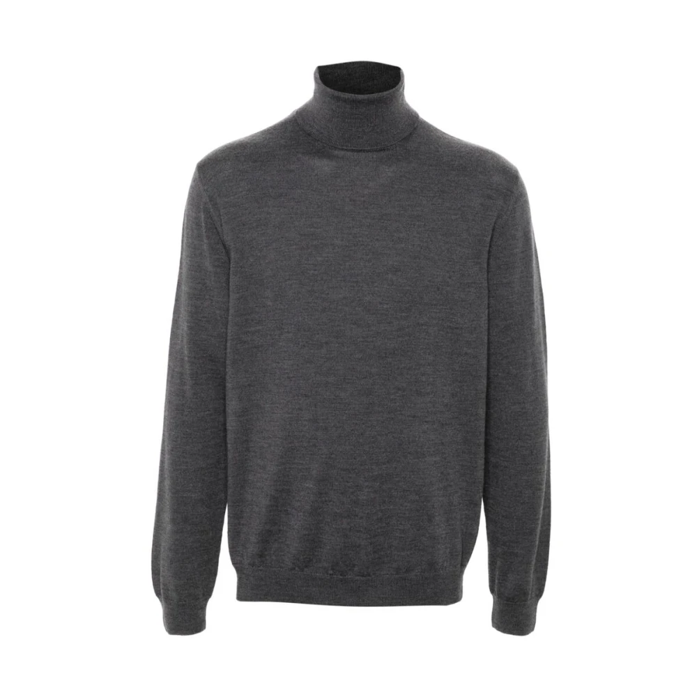 Zanone Grijze Wol Coltrui Sweater Gray Heren