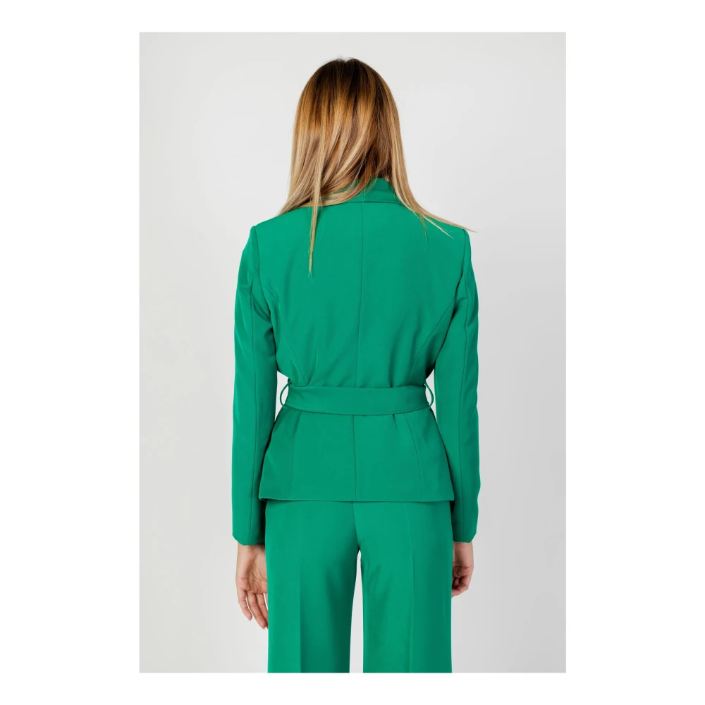 Sandro Ferrone Groene Reverskraag Blazer Herfst Winter Vrouwen Green Dames
