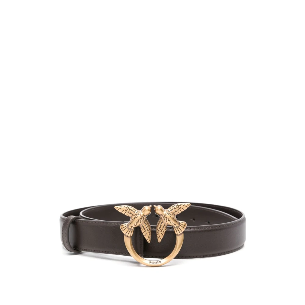 Pinko Women's Brown Love Birds Buckle Belt