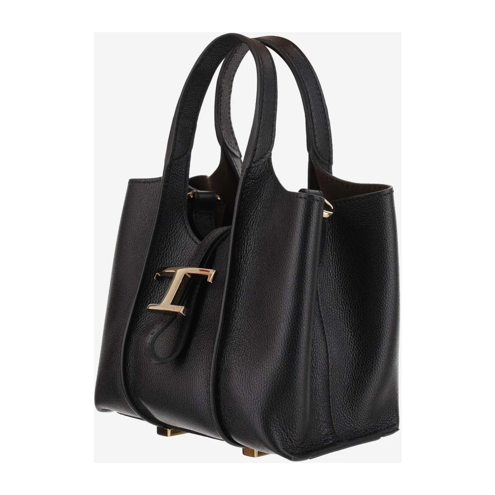 TOD'S Stijlvolle Leren Schoudertas Black Dames