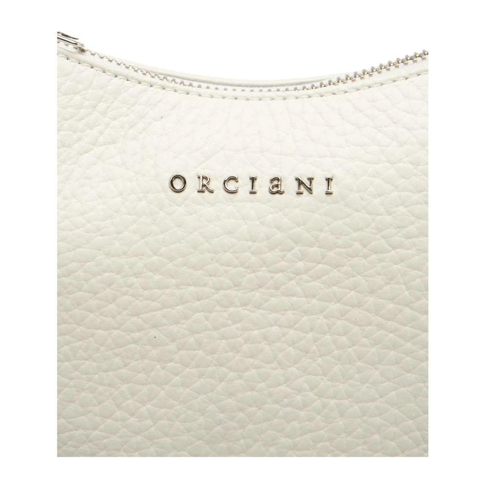 Orciani Mini Tas met Ritssluiting en Logo Details White Dames
