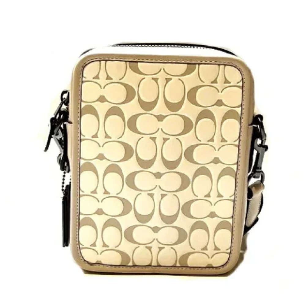 Coach Pre-owned Linen shoulder-bags Beige Heren