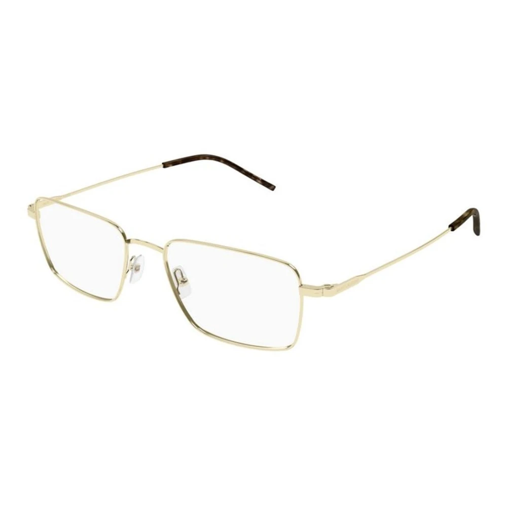 Saint Laurent Men's Yellow Rectangular Metal Glasses