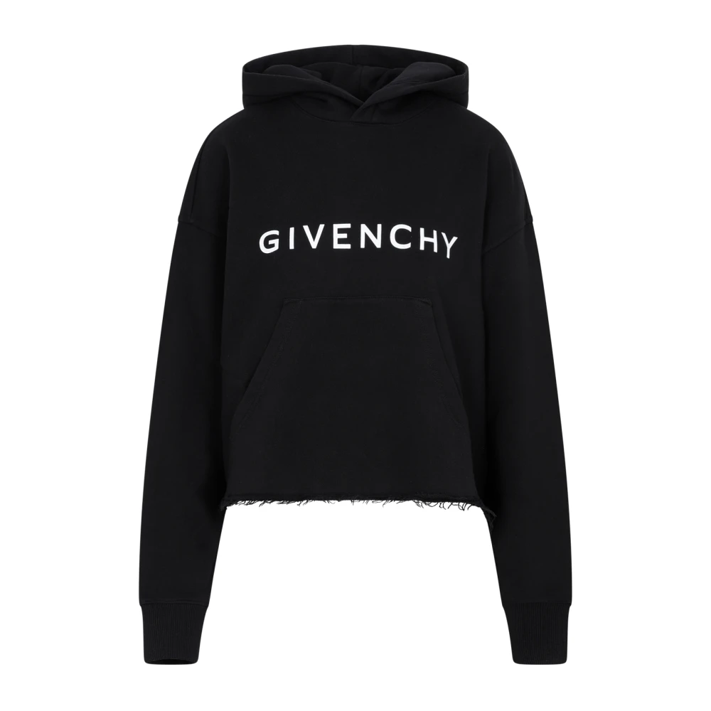 Givenchy Women's Black Hoodies, M, Cotton Hooded Sweatshirt
