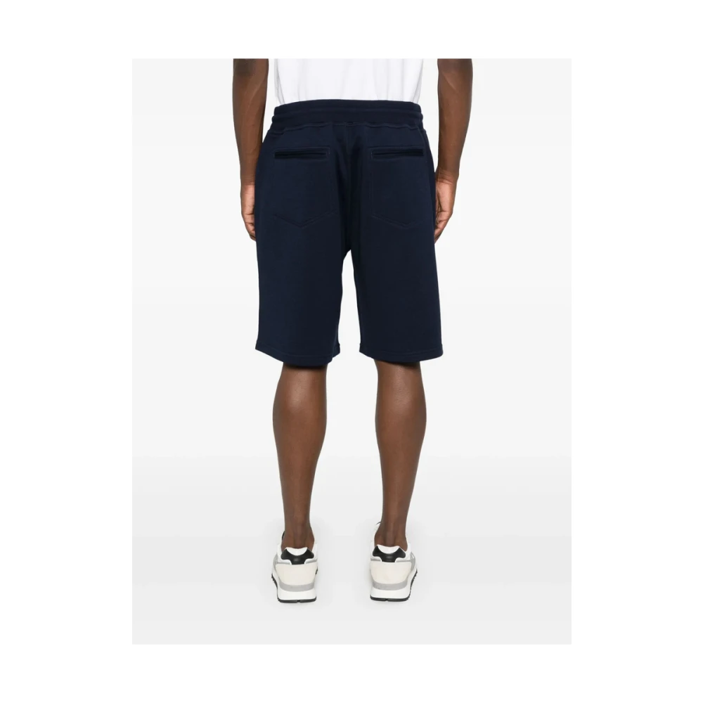 BRUNELLO CUCINELLI Navy Blauwe Jersey Trekkoord Broek Blue Heren