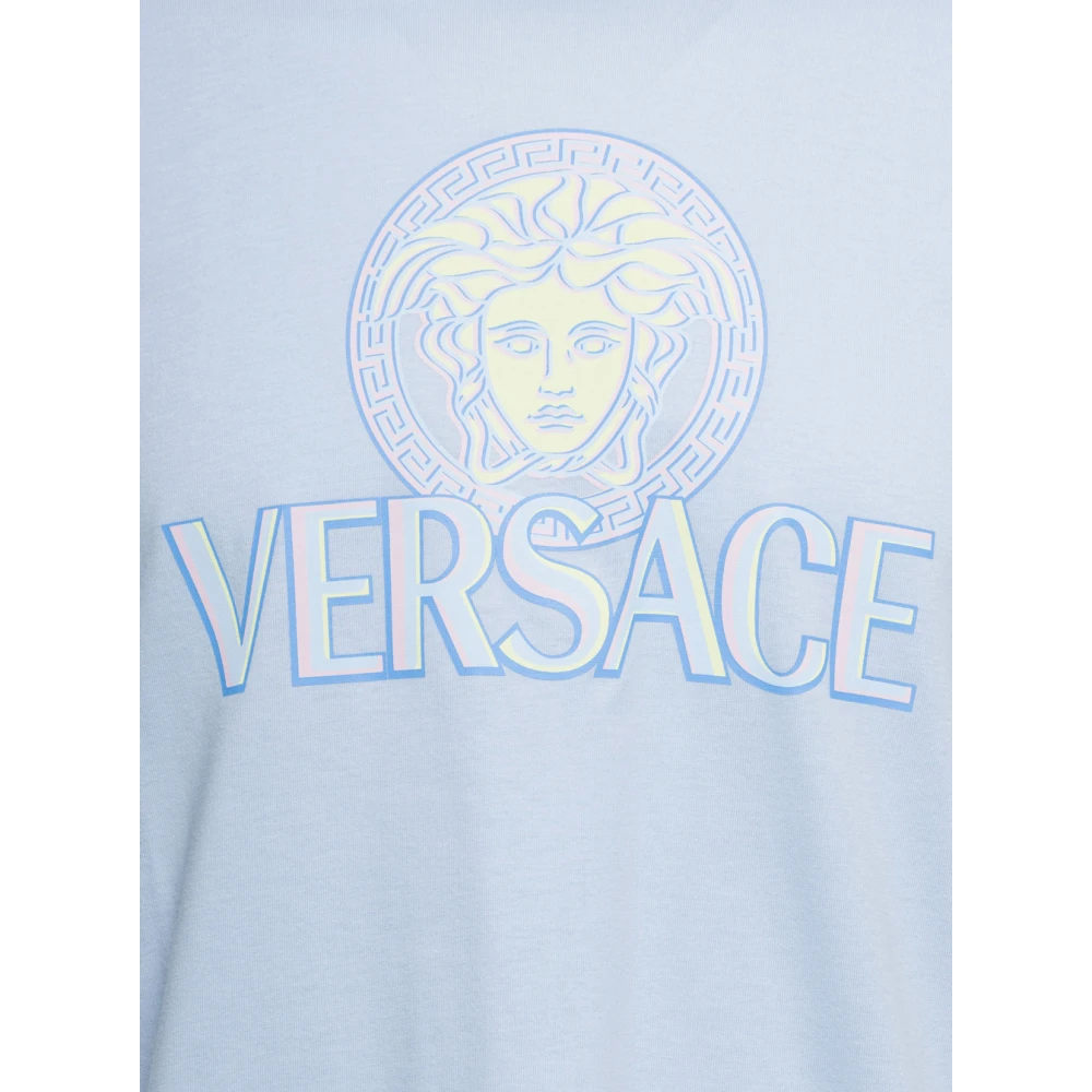 Versace Blauwe Medusa Seizoens T-shirts Polos Blue Heren
