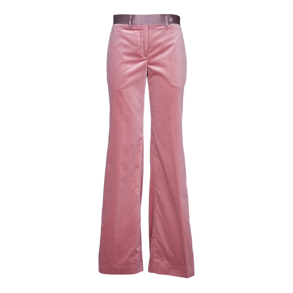 PS By Paul Smith Roze fluwelen broek Asymmetrische sluiting Pink Dames