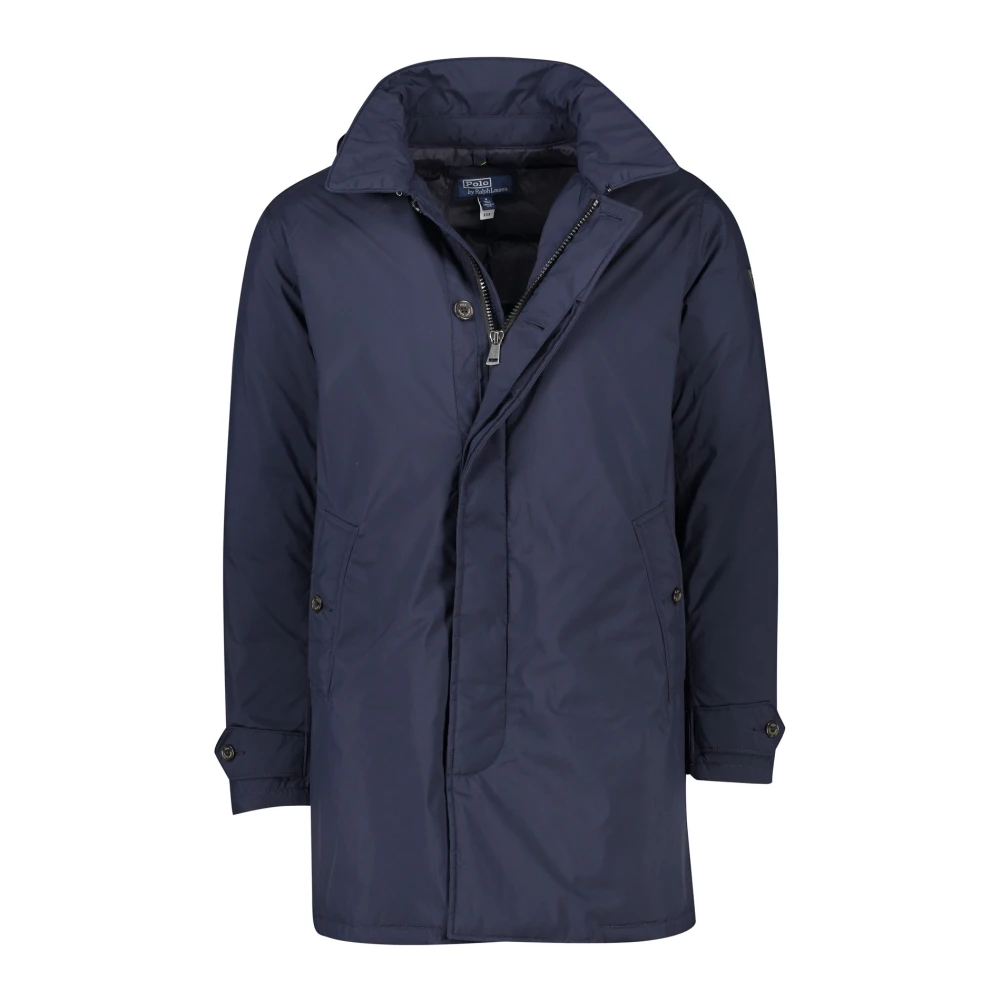 Polo Ralph Lauren Navy Winterjas Rits Knoop Blue Heren