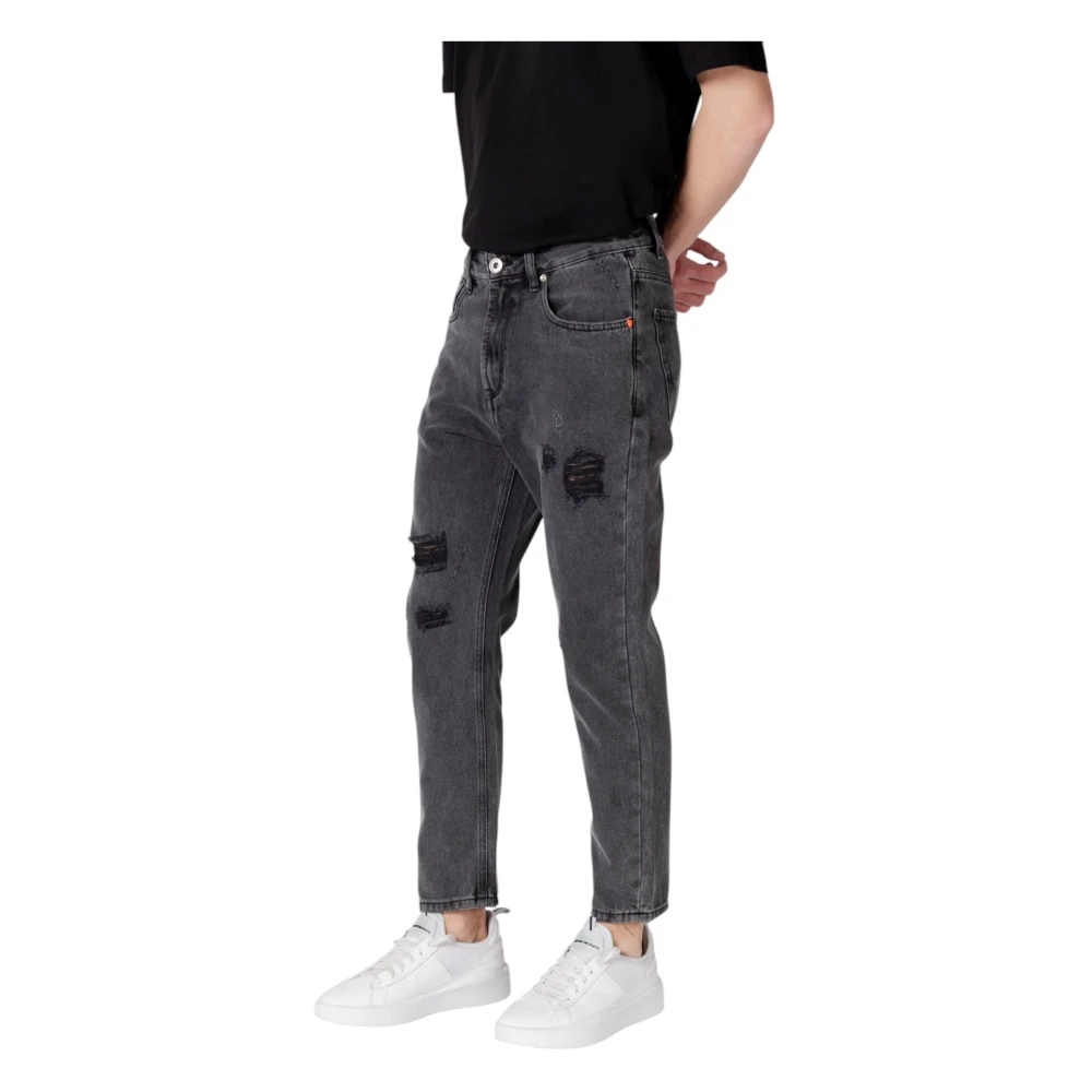 Gianni Lupo Zwarte katoenen jeans met zakken Black Heren