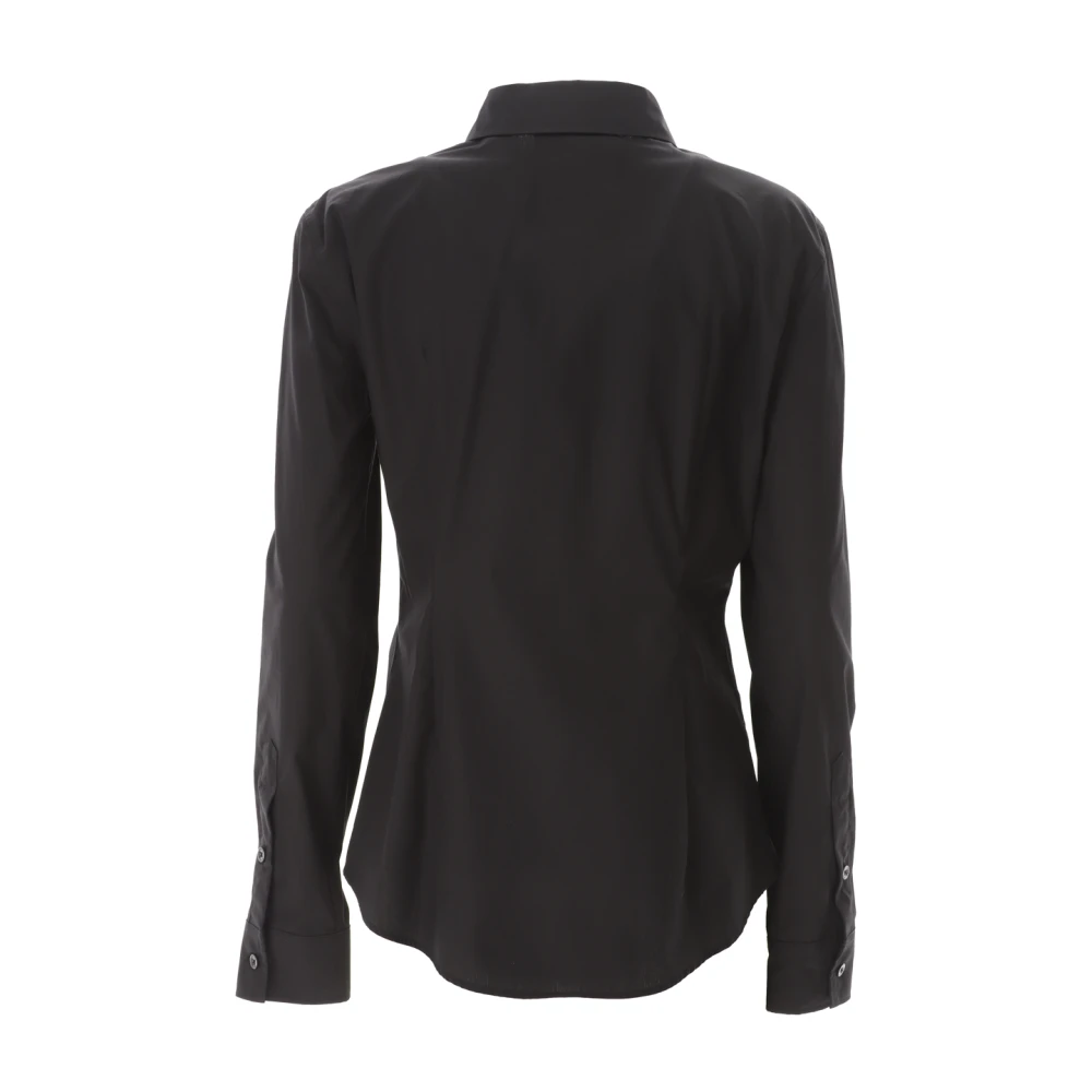 Moschino Gerimpeld Shirt in Zwart Katoen Black Dames