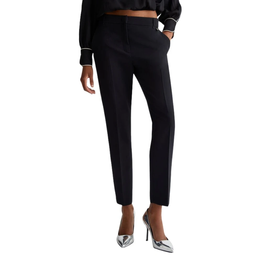Liu Jo Zwarte stretchbroek met verborgen sluiting Black Dames