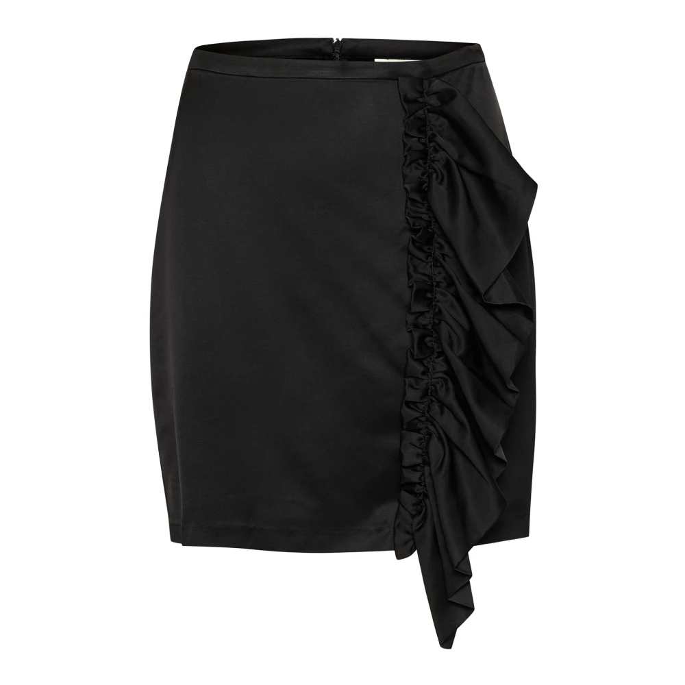 InWear Zwarte Rok met Zijvolant Detail Black Dames