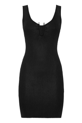 Coated Knit Mini Dress