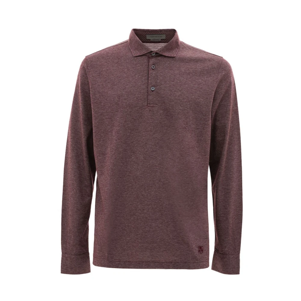 Corneliani Lila Katoenen Poloshirt Purple Heren