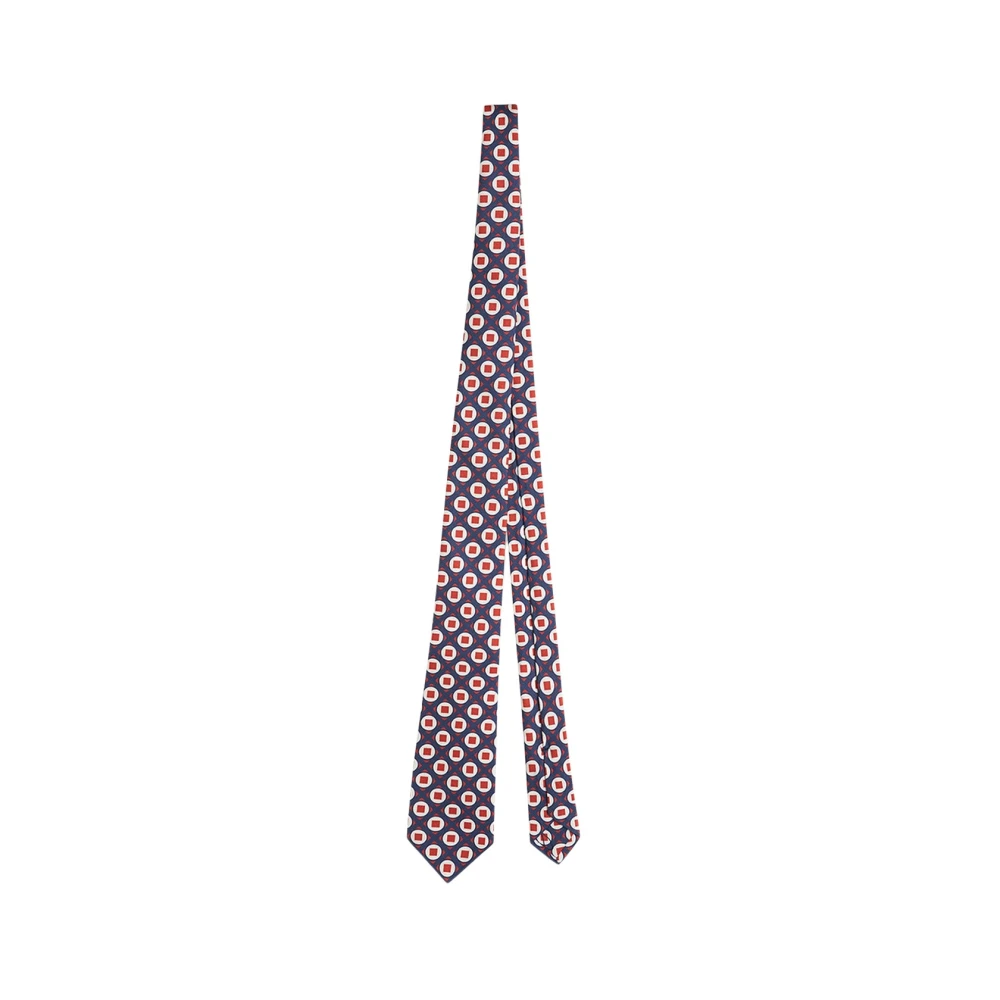 Kiton Geometrisch Patroon Zijden Stropdas Multicolor Unisex