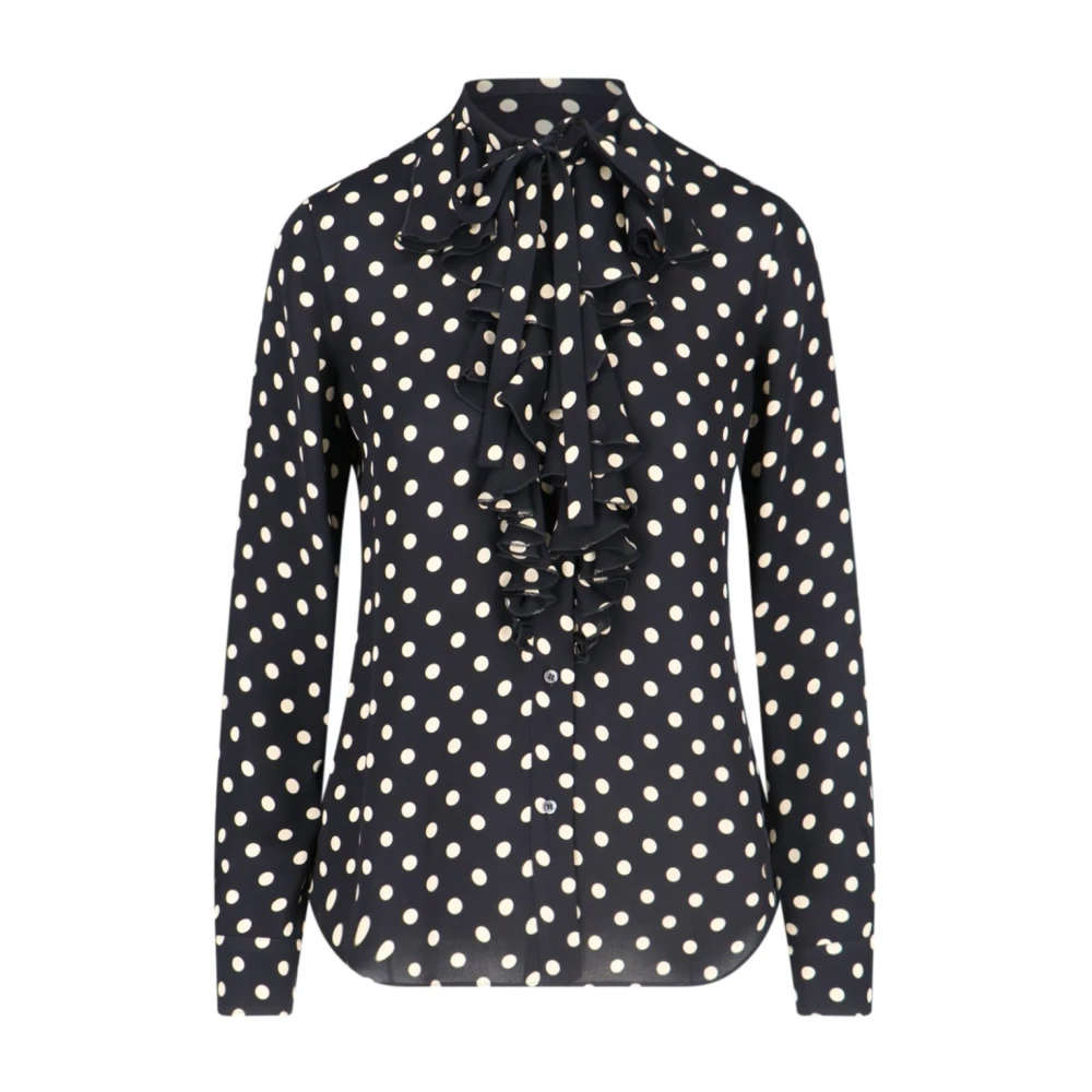 Aspesi Polkadot blouse met strikkraag Black Dames
