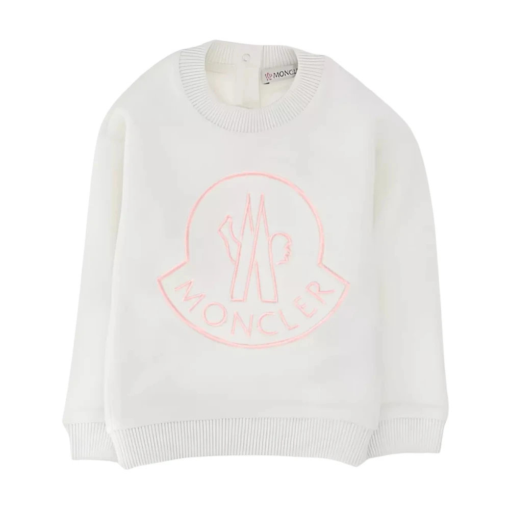 Moncler Vit Logosweatshirt Barn White, Unisex