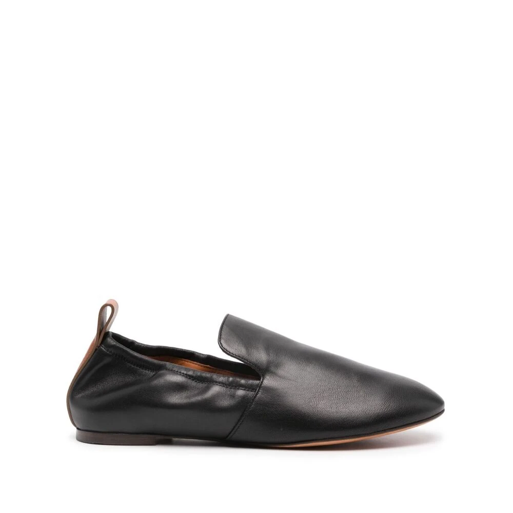 Lanvin Svarta Läder Slip-On Skor Black, Dam