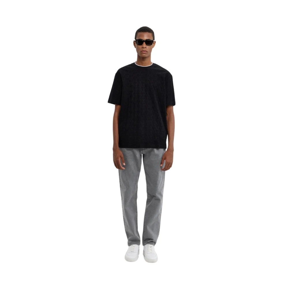 Armani Exchange ASV Regular Fit T-shirt met contrasterende ronde hals Black Heren