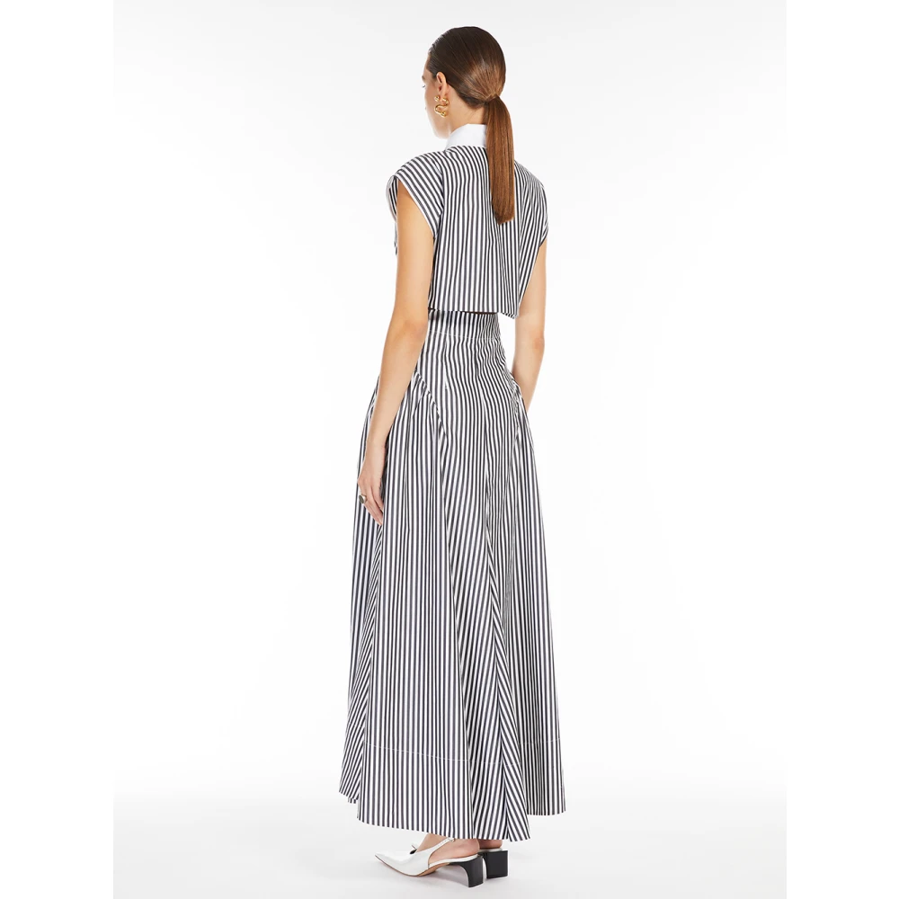SPORTMAX Zwarte Katoenen Jurk met Uitsnijding Black Dames