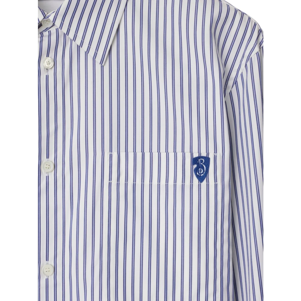 Burberry Blauwe Button-Up Shirt met B Shield Blue Heren