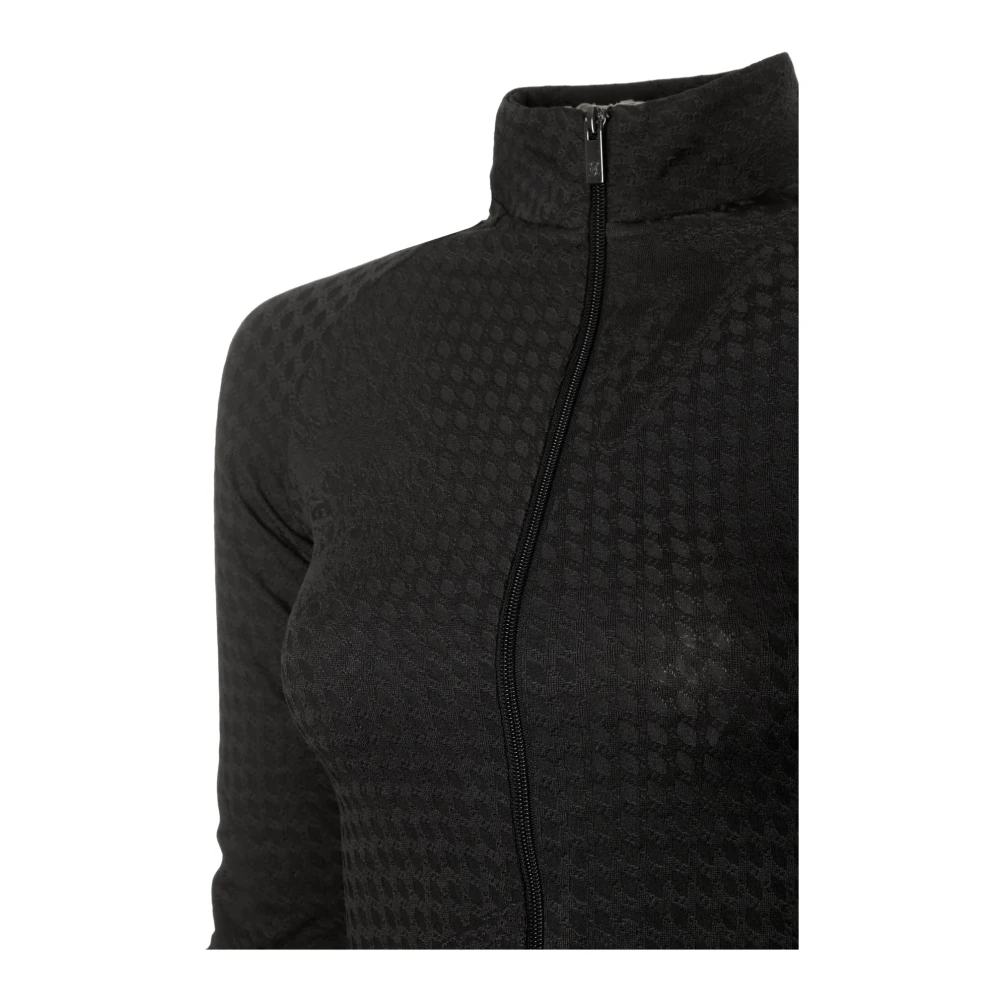 Daily Paper Jacquard Sweatjack met opstaande kraag Black Dames