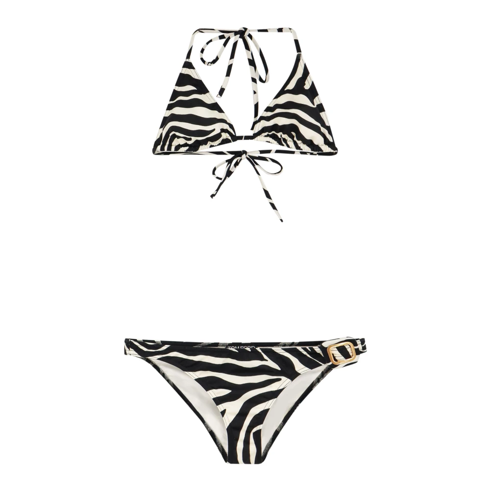 Tom Ford Zebra Print Lycra Bikini White Dames