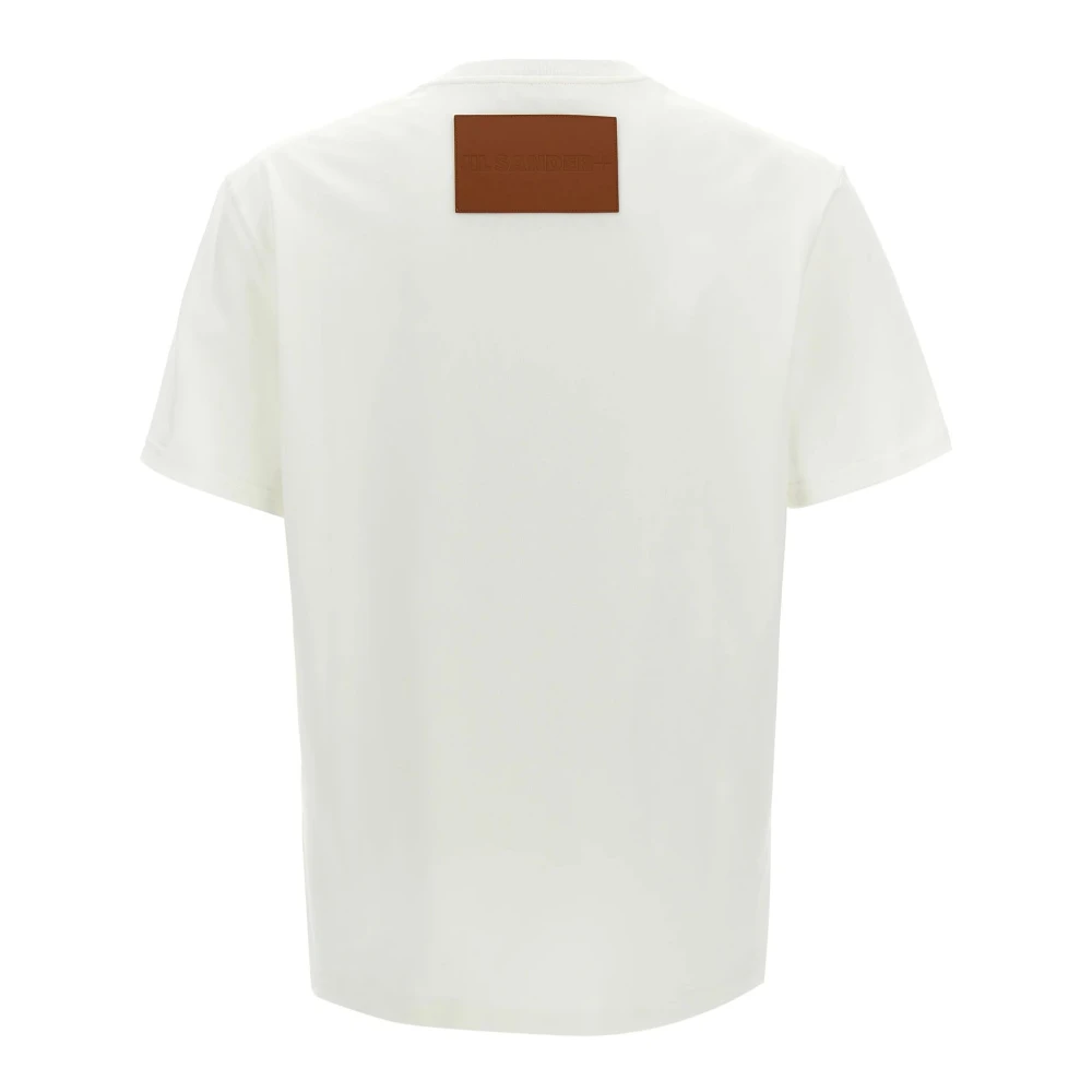 Jil Sander Witte Katoenen T-shirt met Logo White Heren