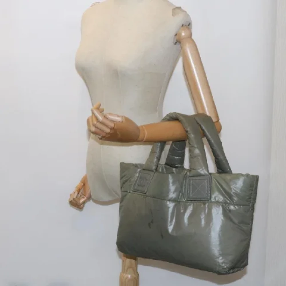 Chanel Vintage Pre-owned Fabric totes Green Dames