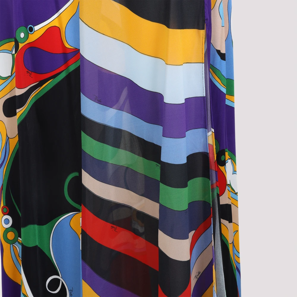 EMILIO PUCCI Elegante Rode Lange Jurk Multicolor Dames