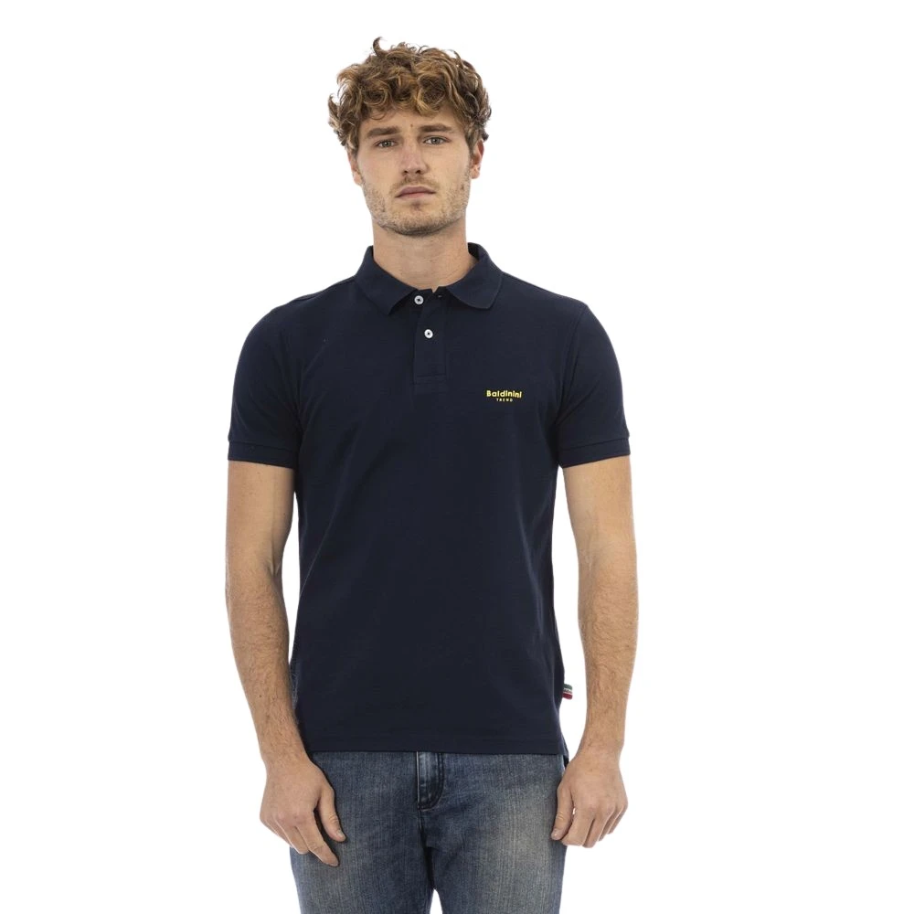 Baldinini Blauw Katoenen Geborduurd Poloshirt Blue Heren