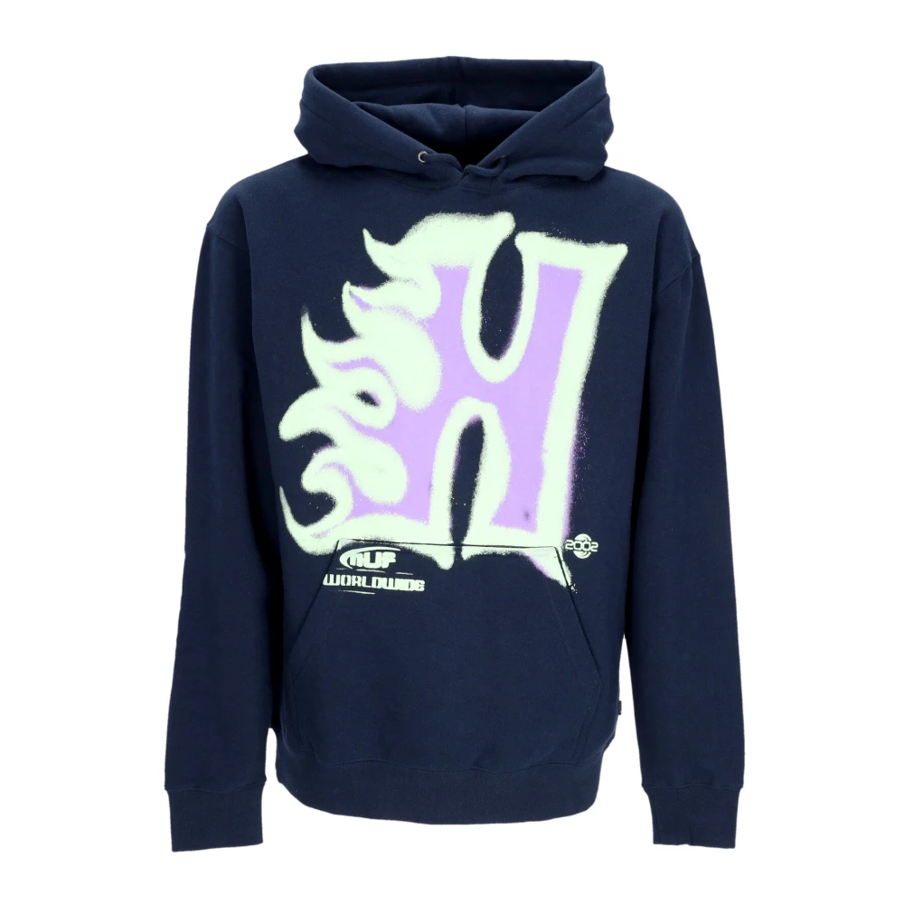 HUF Heren Heat Wave Pullover Hoodie Navy Blue Heren