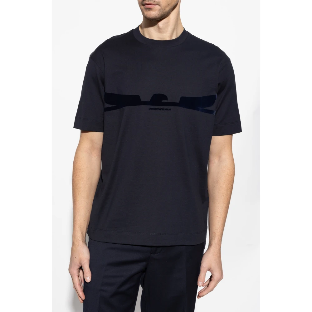 Emporio Armani T-shirt met logo Blue Heren