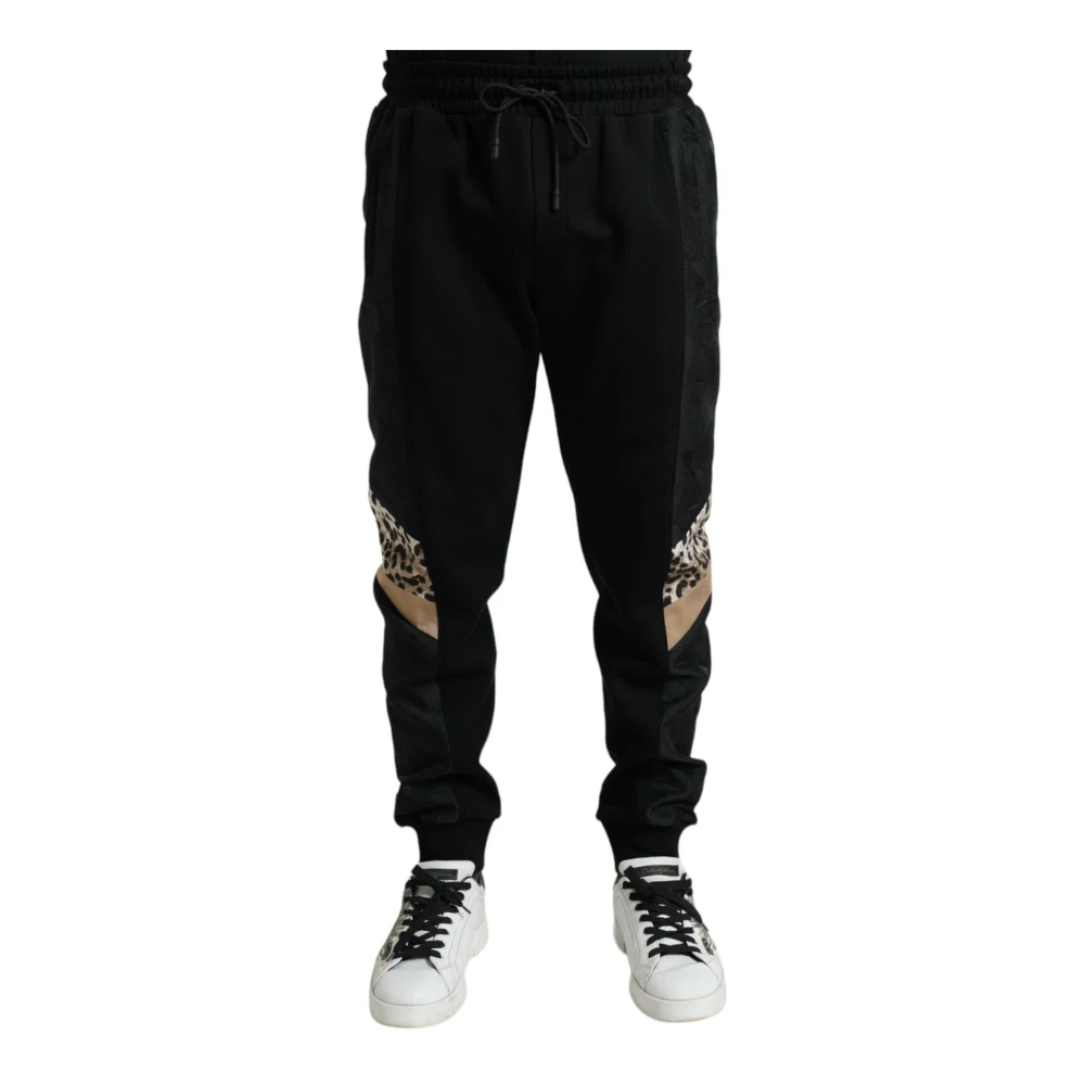 Dolce & Gabbana Men's Black Sweatpants, 2XL, Slim Stretch Jogger Trousers
