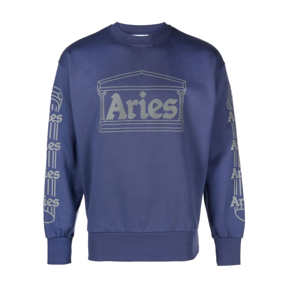 Aries Marine Logo Grijze Sweater Blue Heren