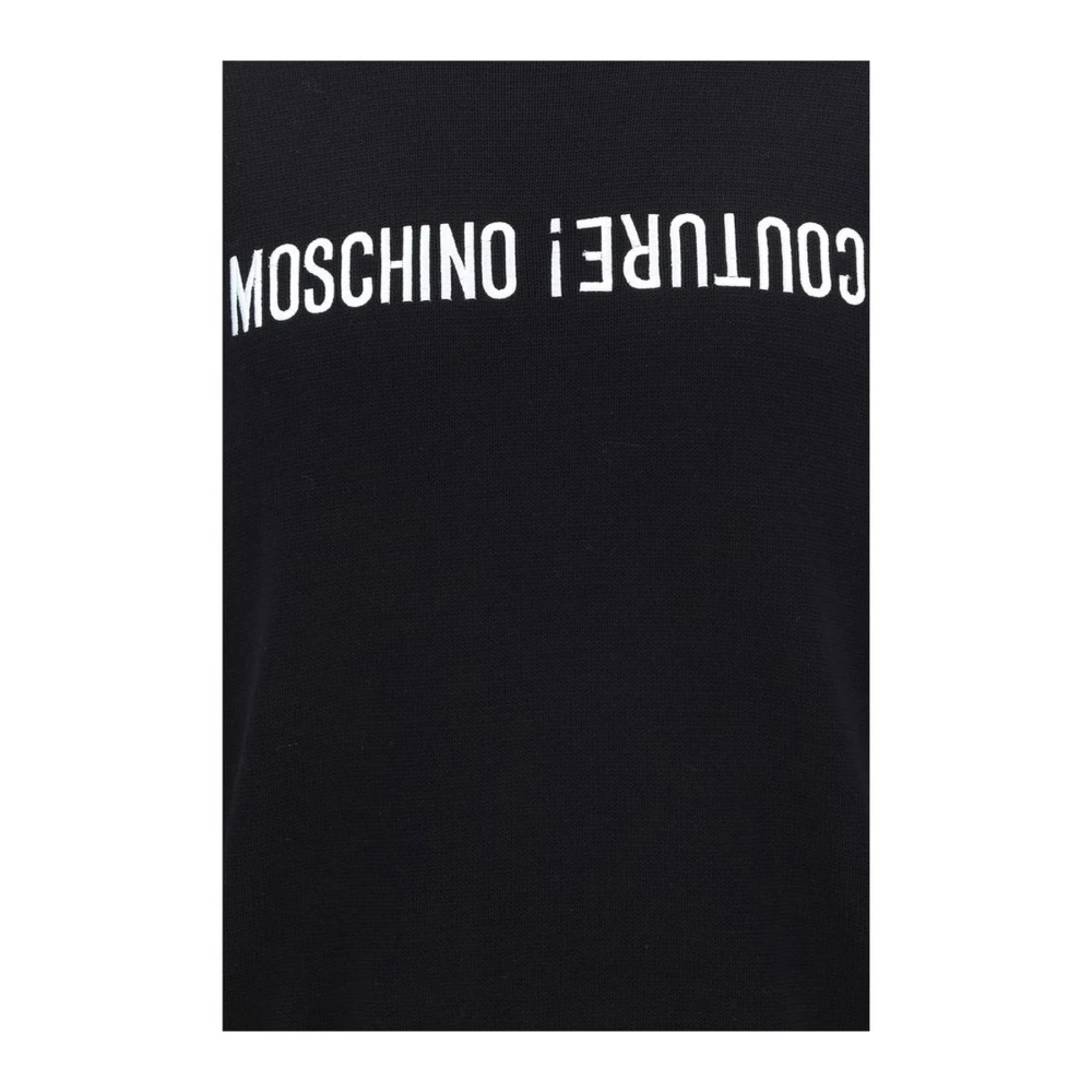 Moschino Sweatshirt met Ribboord en Merkhandtekening Black Heren