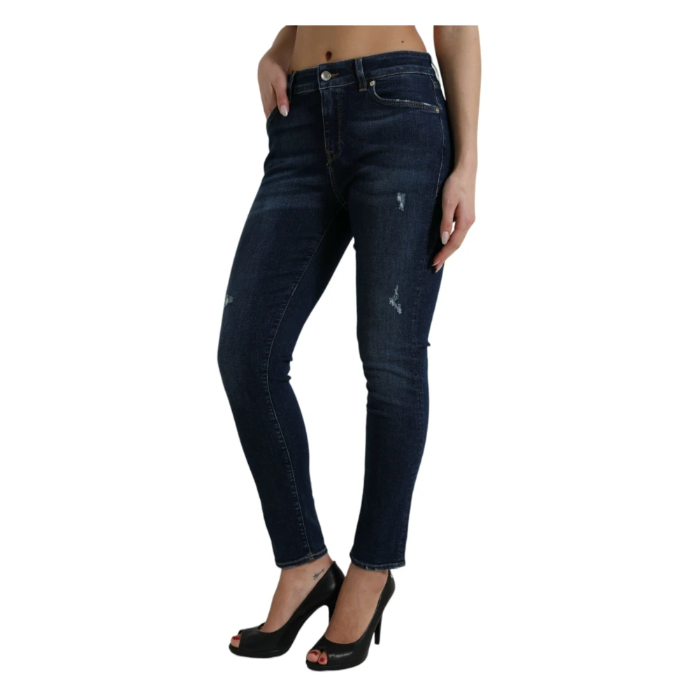Dolce & Gabbana Elegante Donkerblauwe Stretch Jeans Blue Dames