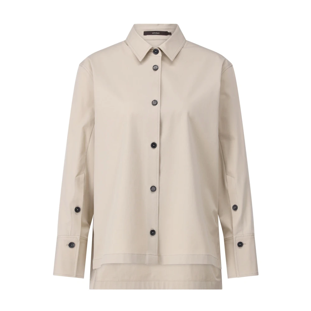 Windsor Losse Overhemdblouse Beige Dames