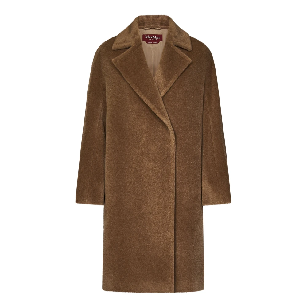 Max Mara Bruine Dubbelrijdige Jas Aw24 Brown Dames