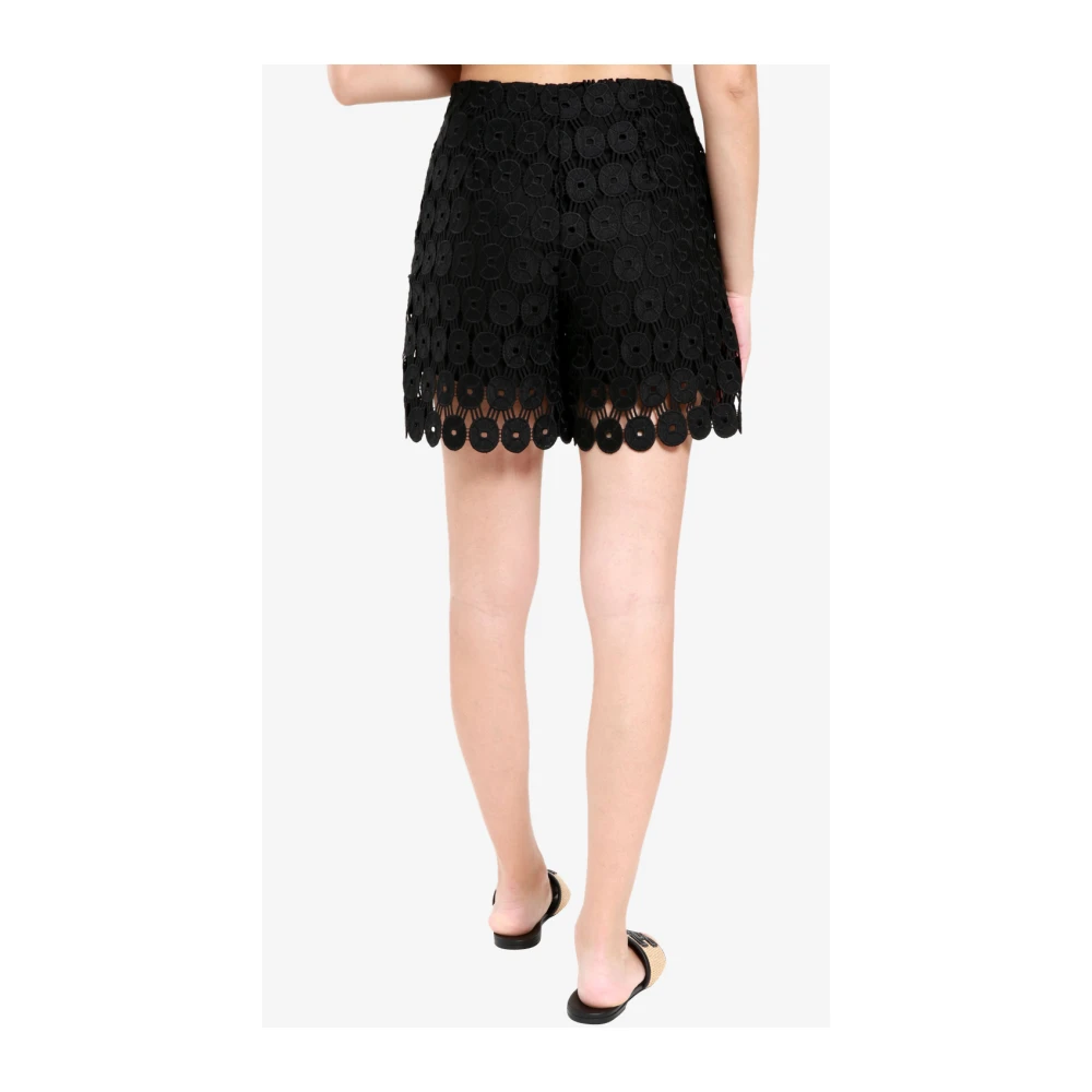 Erika Cavallini Zwarte Katoenen Macramé Effect Rok Black Dames