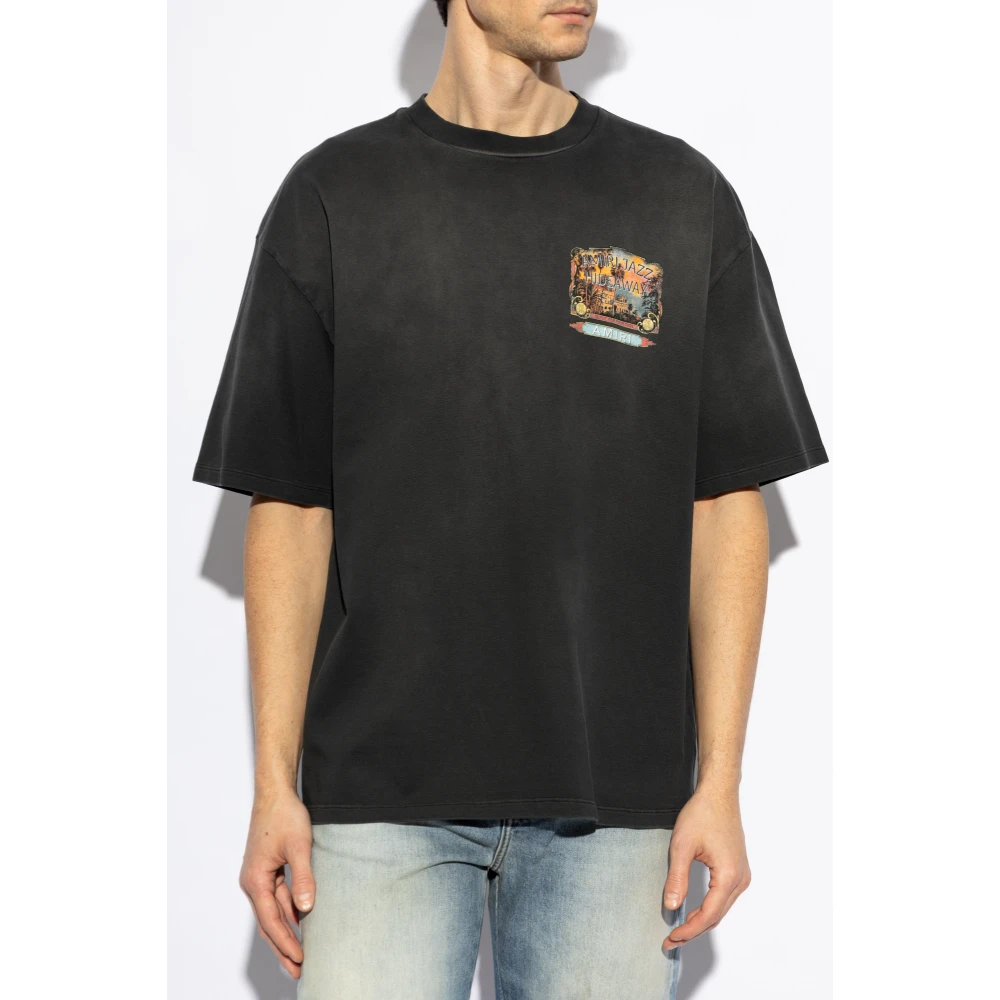 Amiri Geprint T-shirt Black Heren