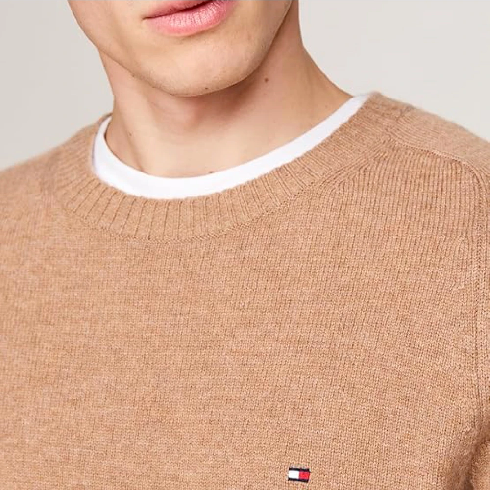 Tommy Hilfiger Beige Gebreide Trui Regular Fit Beige Heren