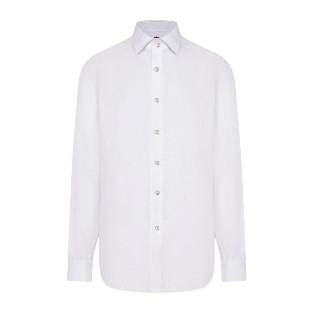 Kiton Vit Linneskjorta White, Herr