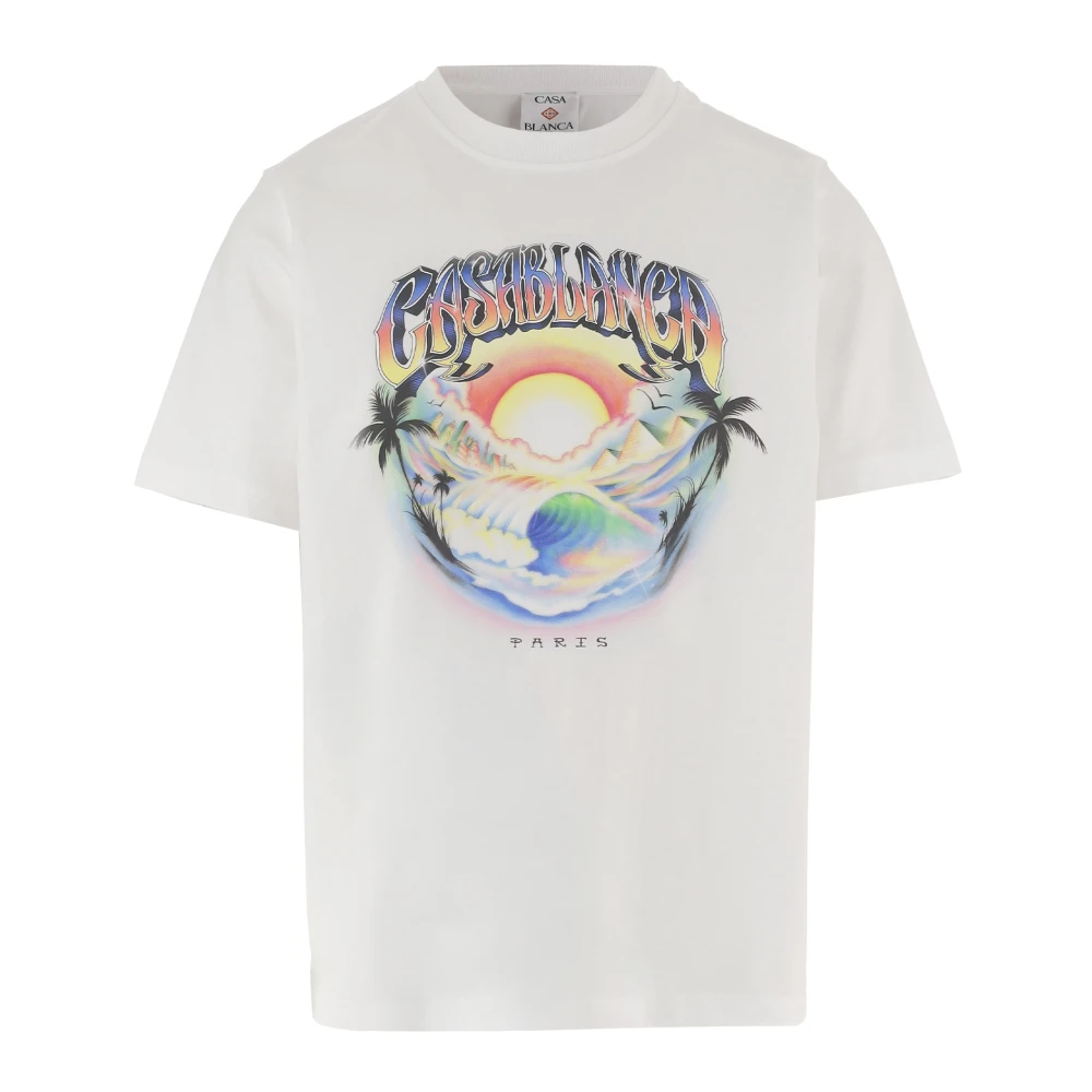 Casablanca Men's White T-Shirts, S, Cotton T-Shirt