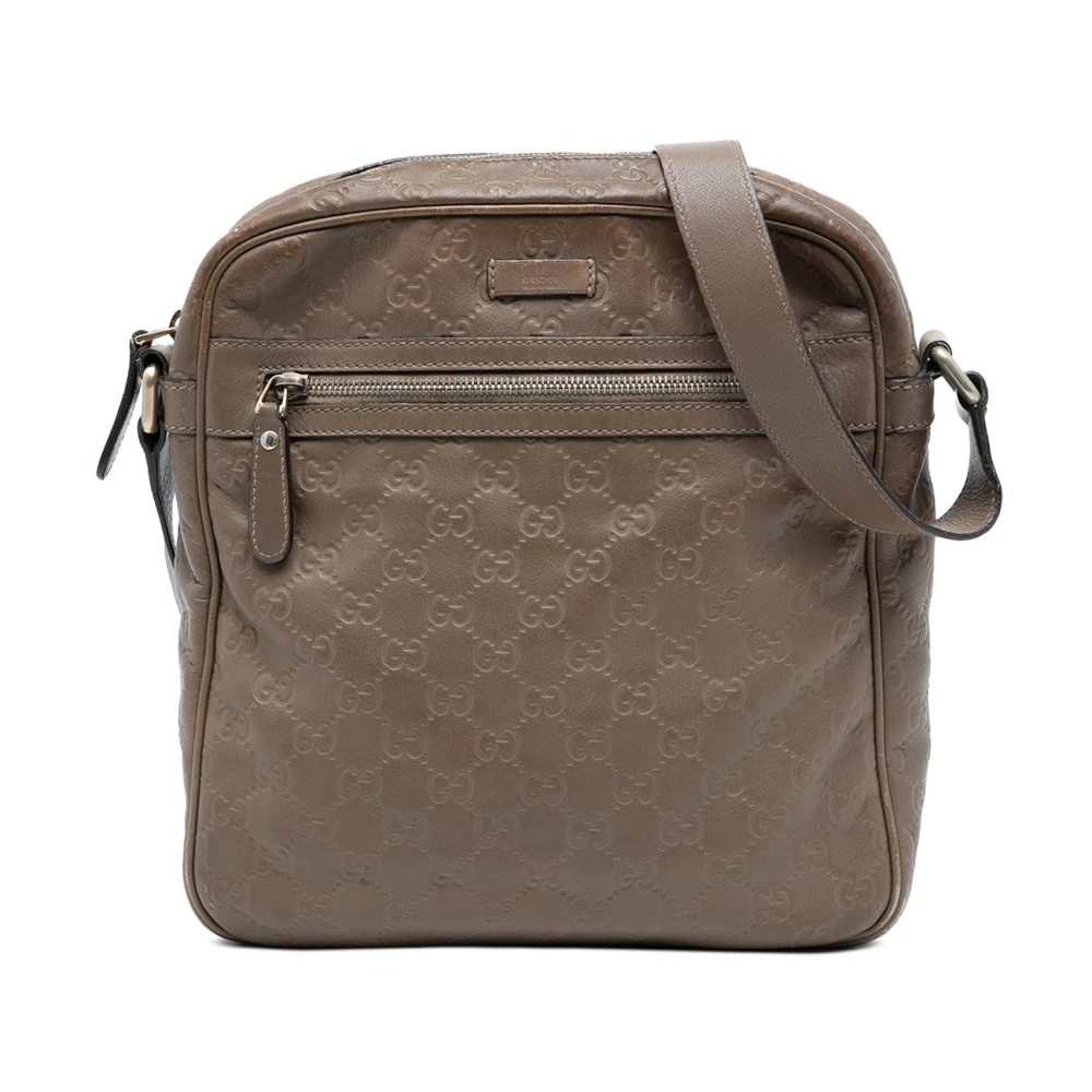 Gucci Vintage Women's Brown Vintage Cross Body Bags, One Size, Pre-Owned Leather Crossbody Bag