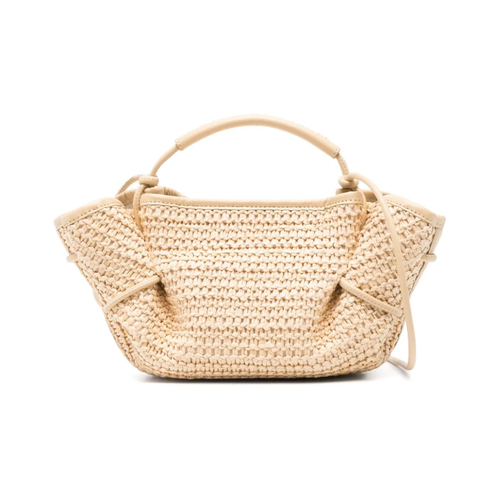 Hereu Beige Schoudertas met Magnetische Sluiting Beige Dames