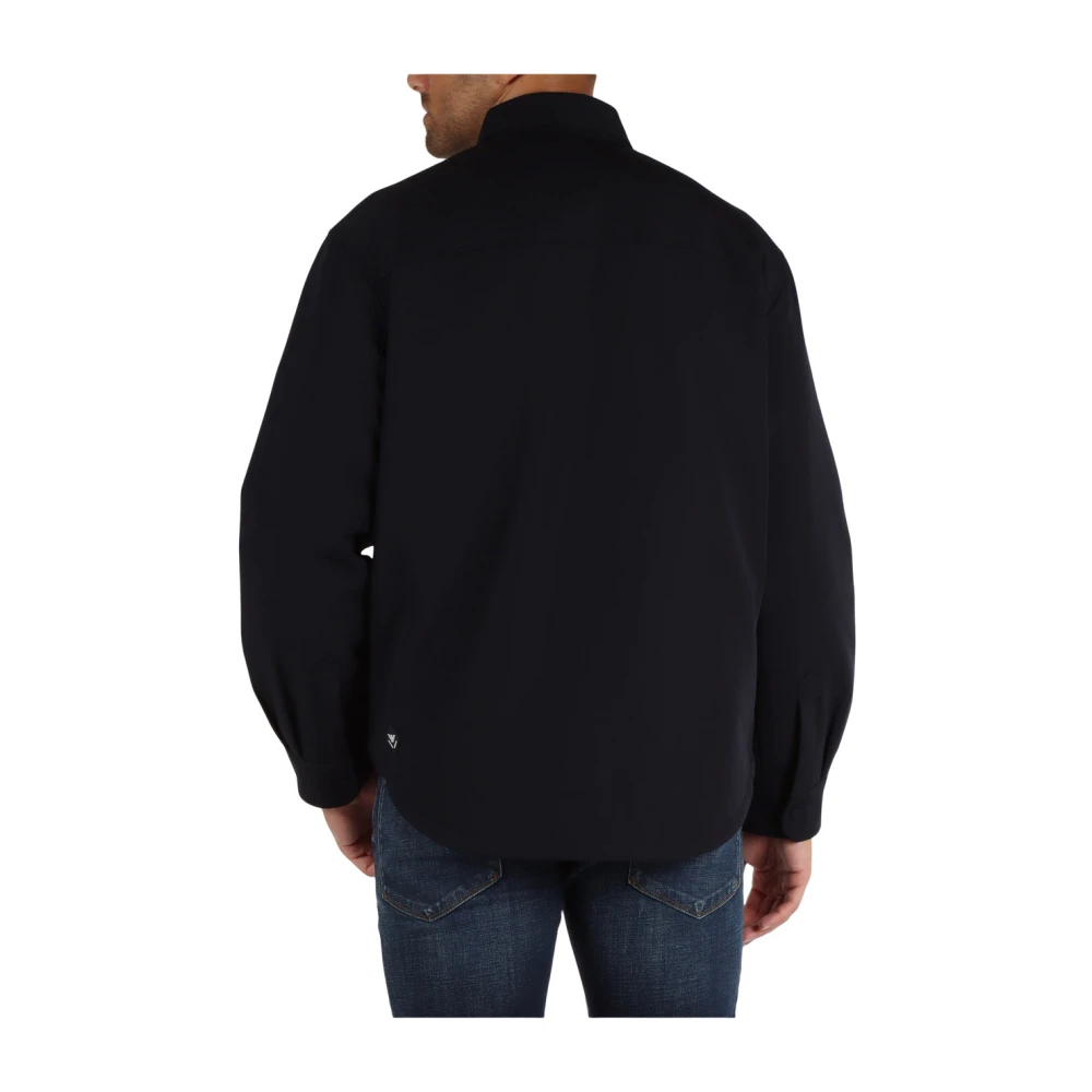 Emporio Armani Stretch stof overhemd jas Blue Heren